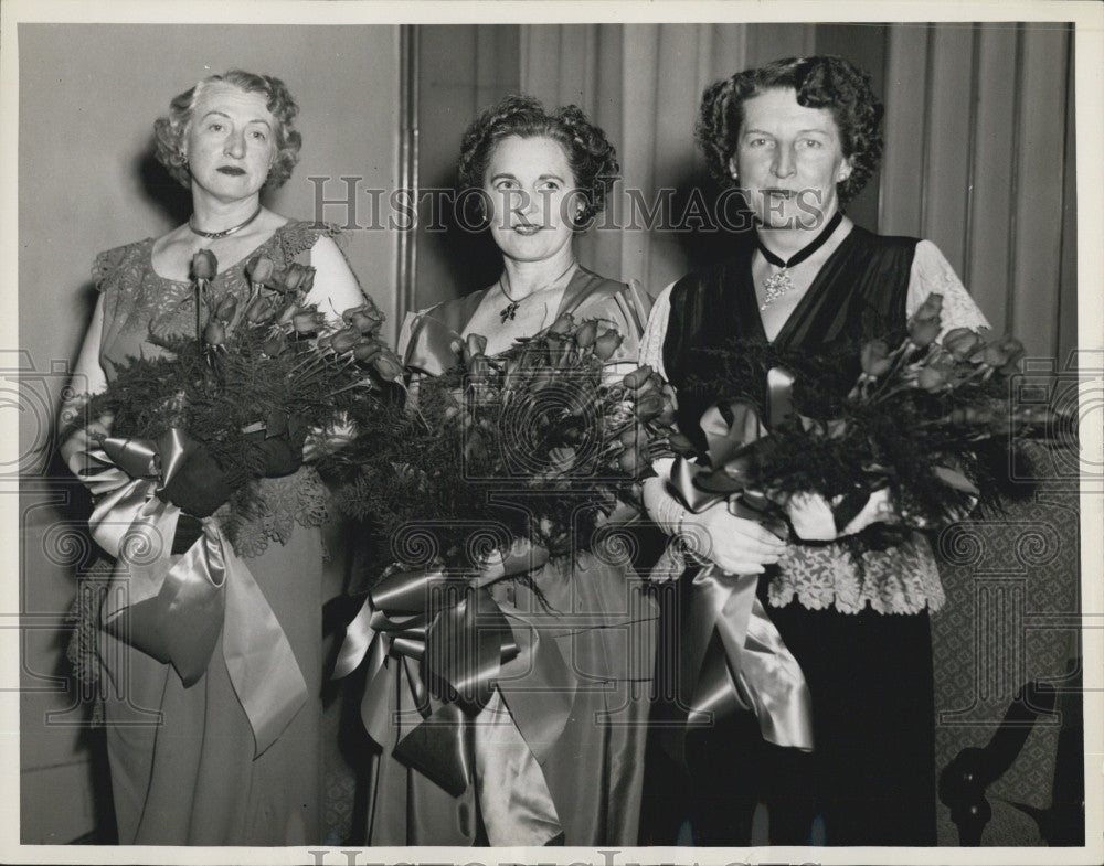 1949 Press Photo Mrs. Edward Lahey, Mrs. Thomas Beedem, Mrs. Aubrey Pothier - Historic Images