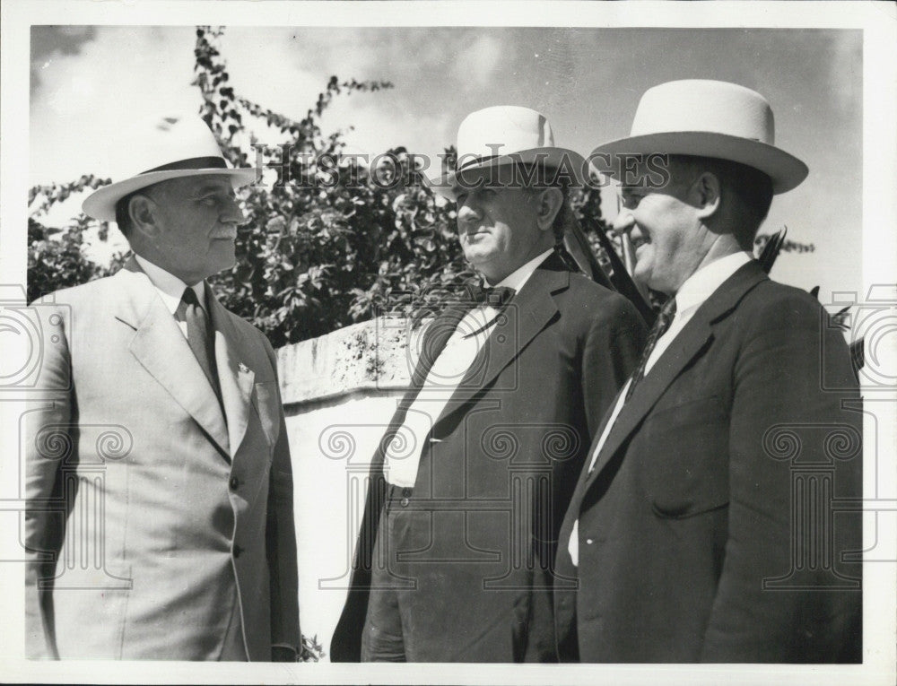 1937 Press Photo Gov Blanton Winship &amp;Sen Tom Connally &amp; Sen Ed Burke - Historic Images