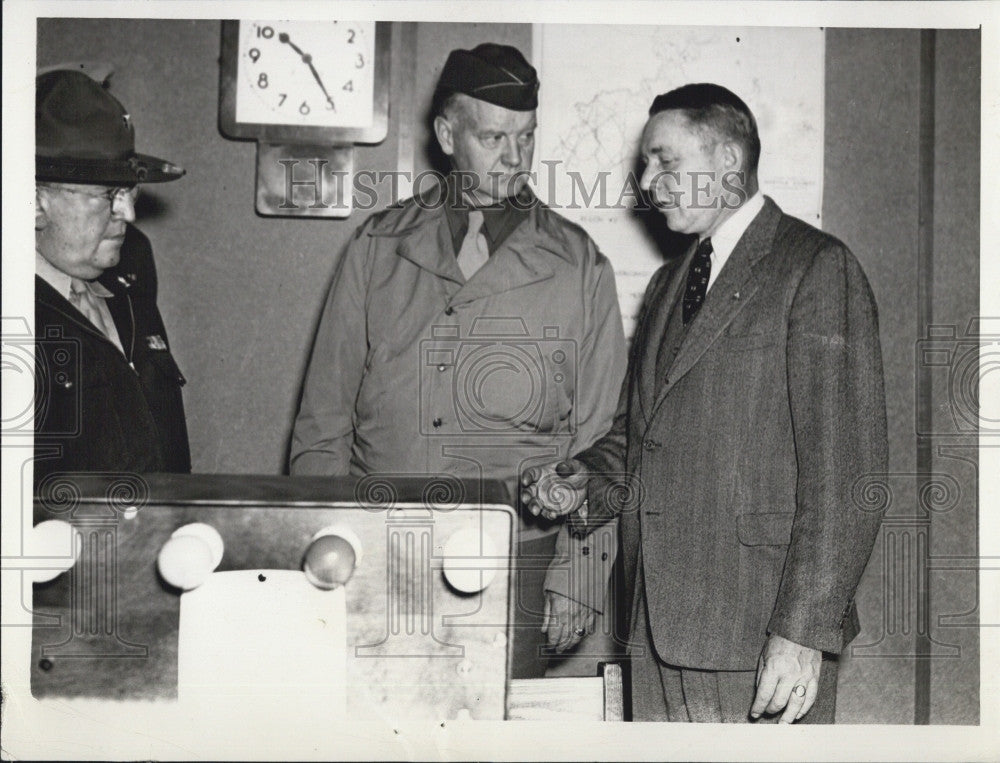 1942 Press Photo Maj Gen Sherman Miles,Edwin J MacEwan &amp; Lt Col Barry Keenan - Historic Images