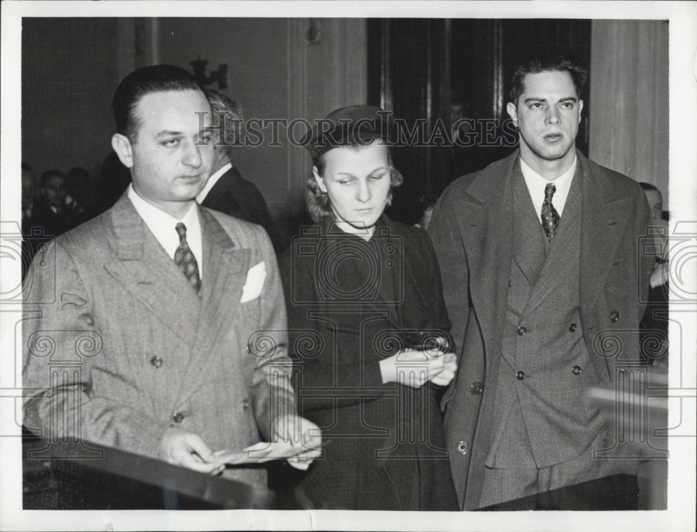 1938 Press Photo Asst District Atty Marvin Lichtman Lillian Hlavati &amp; Alton Solo - Historic Images