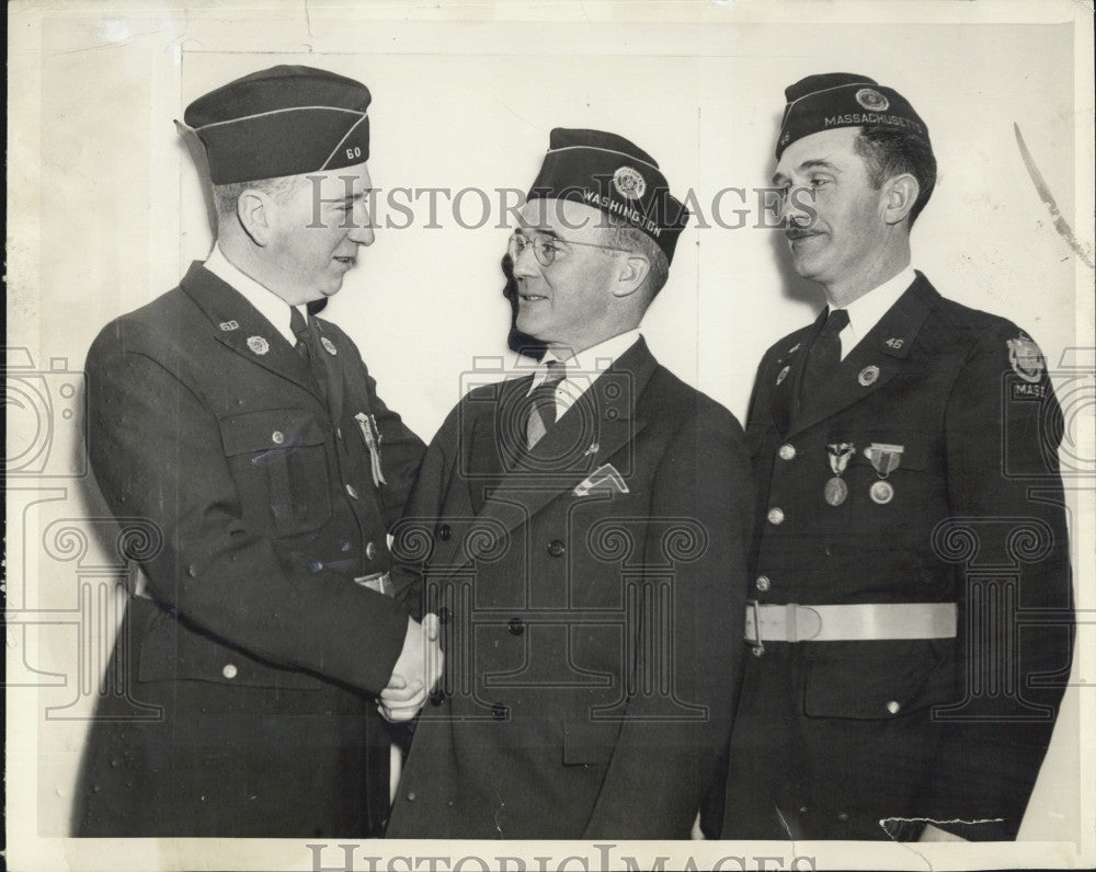 1939 Press Photo American Legion Commander Stephen Chadwick George Curtin - Historic Images