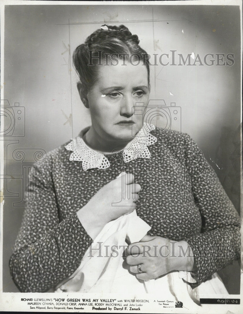 1942 Press Photo Actress Sara Allgood in &quot;How Green Was My Valley&quot; - Historic Images