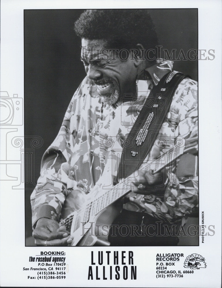 Press Photo Musician Luther Allison on stage - Historic Images