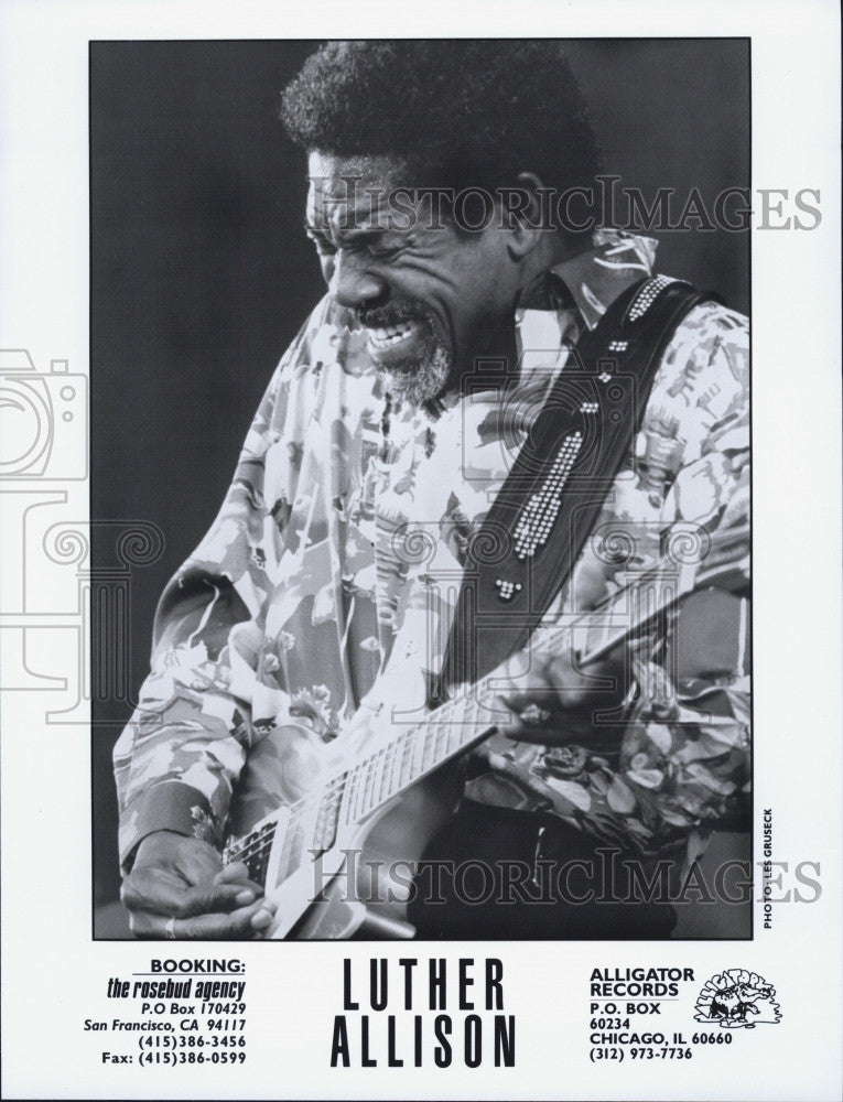 Press Photo Musician Luther Allison on stage - Historic Images