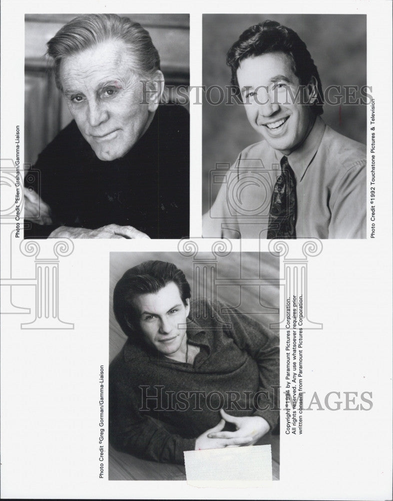 1997 Press Photo Entertainment Tonight Kirk Douglas, Tim Allen &amp; Christian Slate - Historic Images