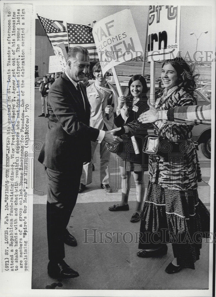 1970 Press Photo Spiro T Agnew Vice President Young Americans for Freedom - Historic Images