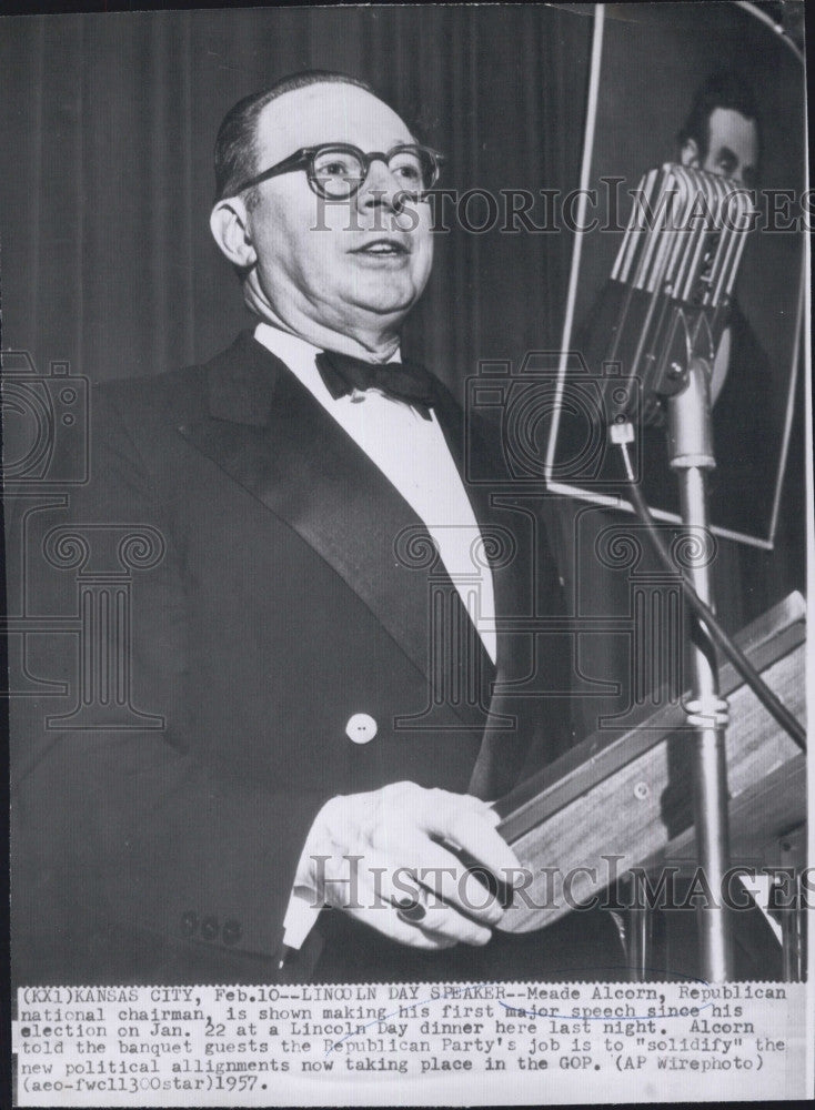 1957 Press Photo Meade Alcorn, Republican National Chairman. - Historic Images