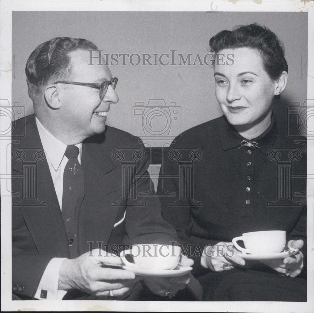 1957 Press Photo H. Meade Alcorn Jr. Republican Chairman, and wife. - Historic Images