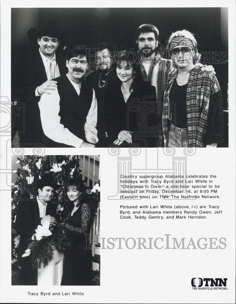 Press Photo Country Music&#39;s Alabama Lari White Tracy Byrd In Christmas In Dixie - Historic Images