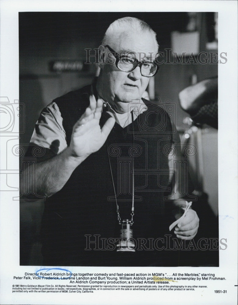 1961 Press Photo Director Robert Aldrich &quot;All the Marbles&quot; - Historic Images