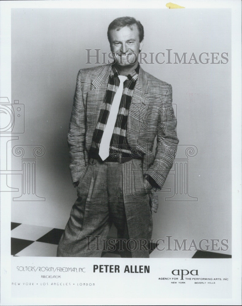 1987 Press Photo Australian Songwriter And Entertainer Peter Allen - Historic Images