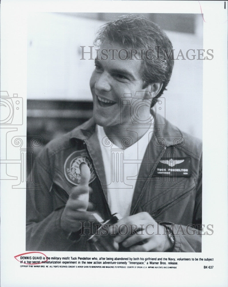 1987 Press Photo Dennis Quaid Actor Scene Film Innerspace - Historic Images