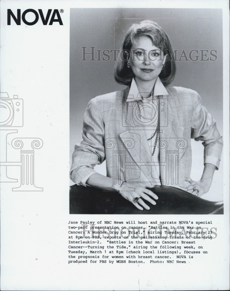 1989 Press Photo Jane Pauley To Host Battles In The War On Cancer - Historic Images