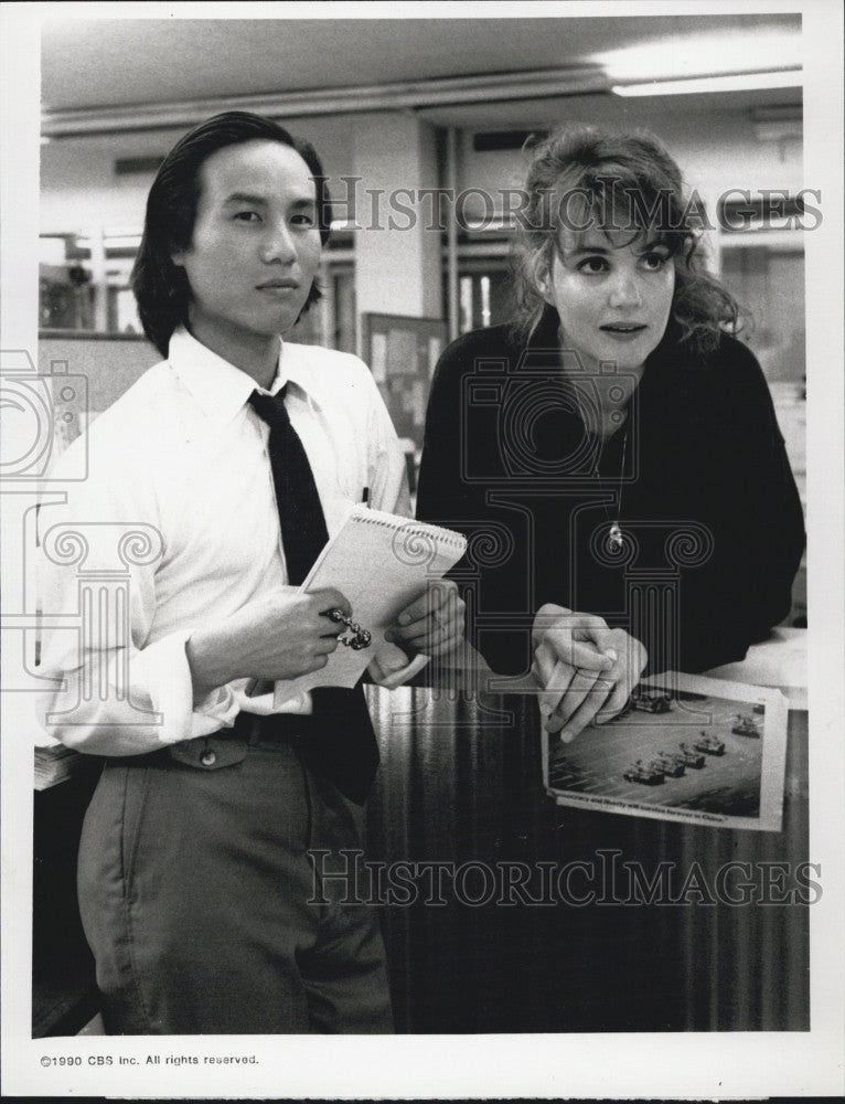 1990 Press Photo Margaret Colin B.D. Wong Actors Good Night Sweet Wife Murder - Historic Images