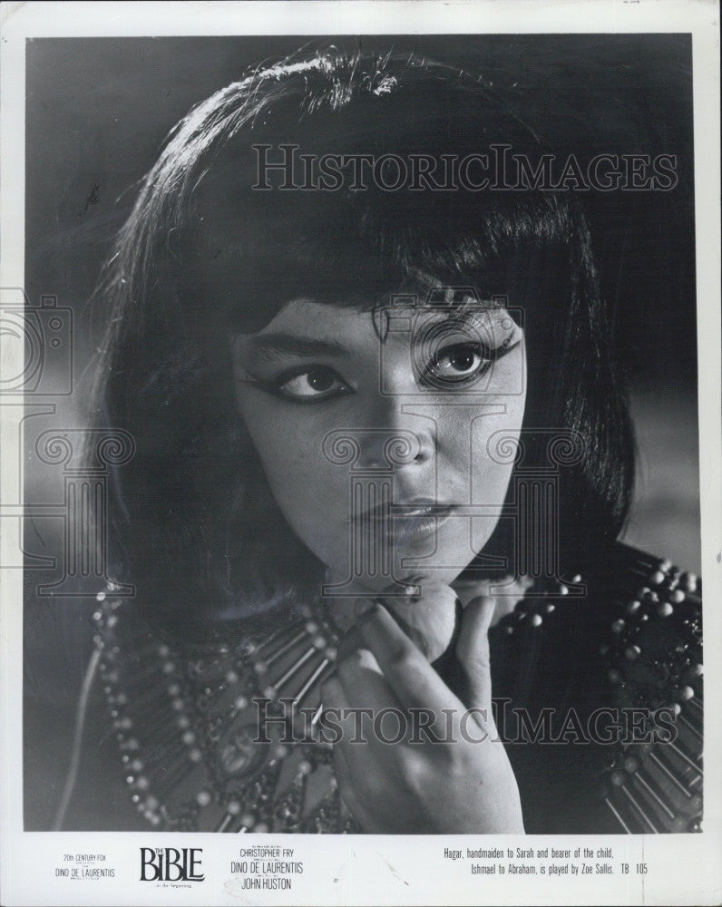 1966 Press Photo Actress Zoe Sallis Movie The Bible In The Beginning - Historic Images