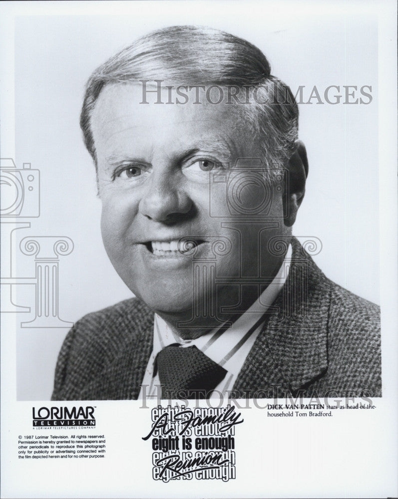 1987 Press Photo Actor, Dick Van Patten on &quot;Eight is Enough&quot; - Historic Images