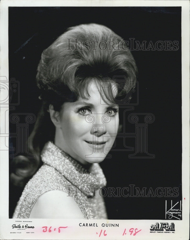 1969 Press Photo  Recording star, Carmel Quinn - Historic Images