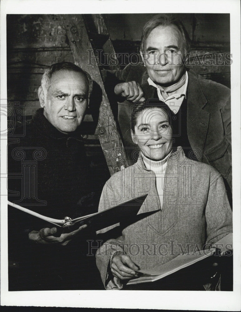 1979 Press Photo Jose Quintero Clarissa Kaye &amp; James Mason Star In Faith Healer - Historic Images