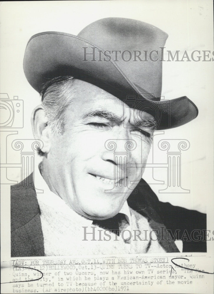 1971 Press Photo Anthony Quinn Stars In The Man And The City - Historic Images