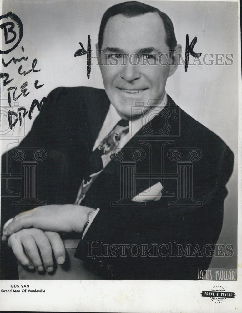 1953 Press Photo Gus Van Grand Man Of Vaudeville-The Melody Man COPY - Historic Images