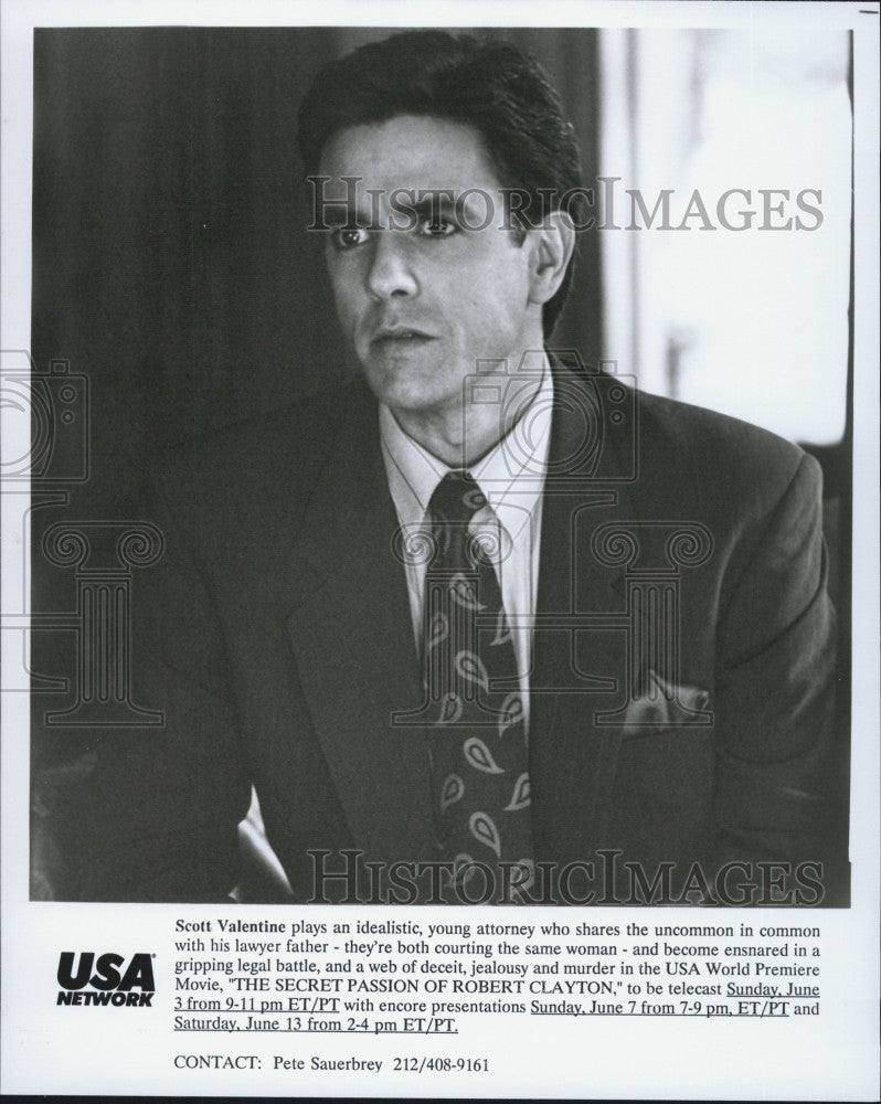 Press Photo ,Scott Valentine  in &quot;The Secret Passion of Robert Clayton&quot; - Historic Images