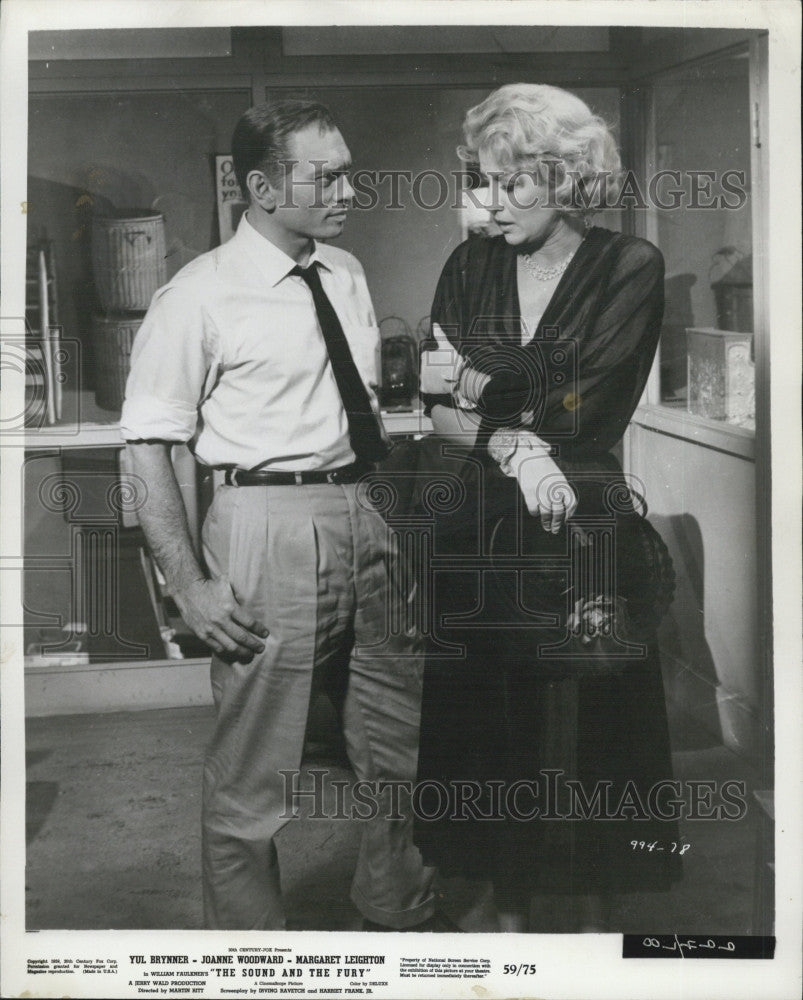 1959 Press Photo Yul Brenner Margaret Leighton In The Sound And The Fury Film - Historic Images