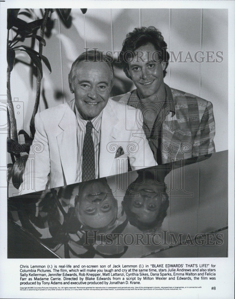 1985 Press Photo Chris Lemmon and Jack Lemmon in &quot;Blake Edward&#39;s That&#39;s Life&#39; - Historic Images