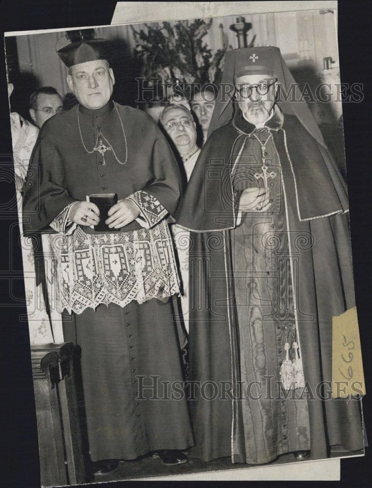 1952 Press Photo Archbishop Richard Cushing Gregory Peter XV Cardinal Agagianian - Historic Images