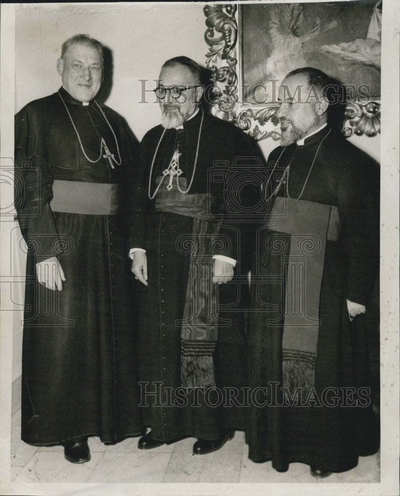 1951 Press Photo Cardinal Gregory Peter, Archbishop Louis Batanian, Cushing - Historic Images
