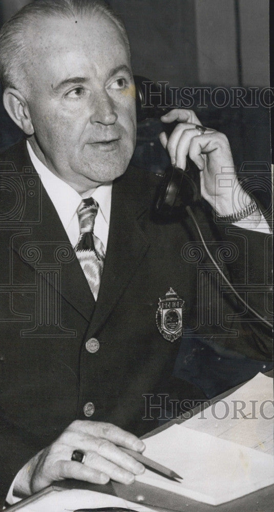 1949 Press Photo Leo Hoban Police Captain - Historic Images