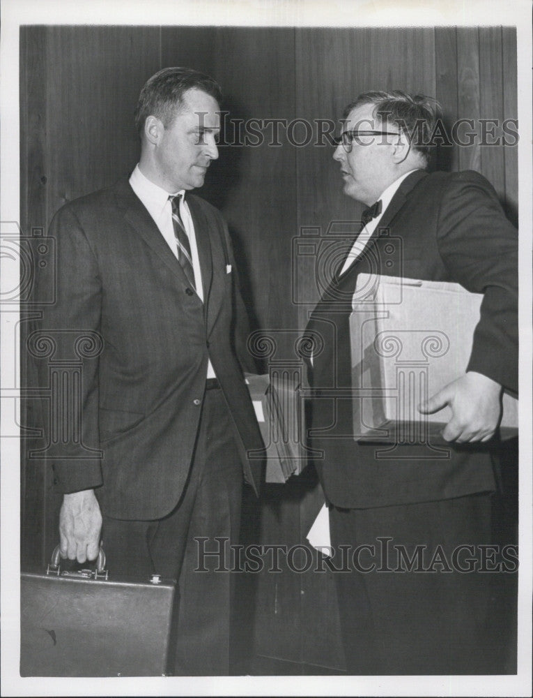 1965 Press Photo Special Asst. Atty. gen. Samuel Hoar &amp; Lt. Edward Schofield - Historic Images