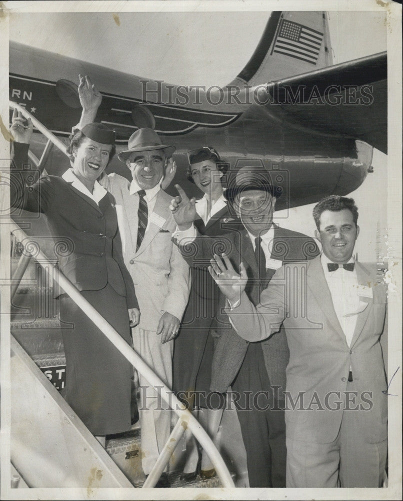 1956 Press Photo Jan Erwin, Larry Simcock, Jean O&#39;Rourke, C. M. Wilson - Historic Images