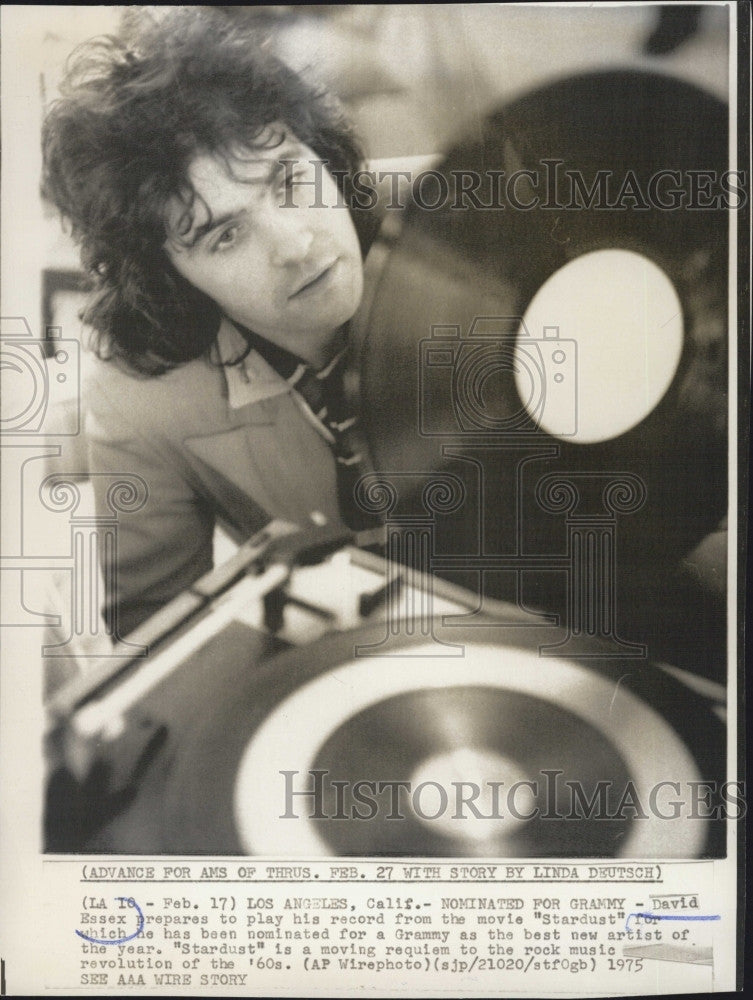 1975 Press Photo David Easex Nominated for Grammy - Historic Images