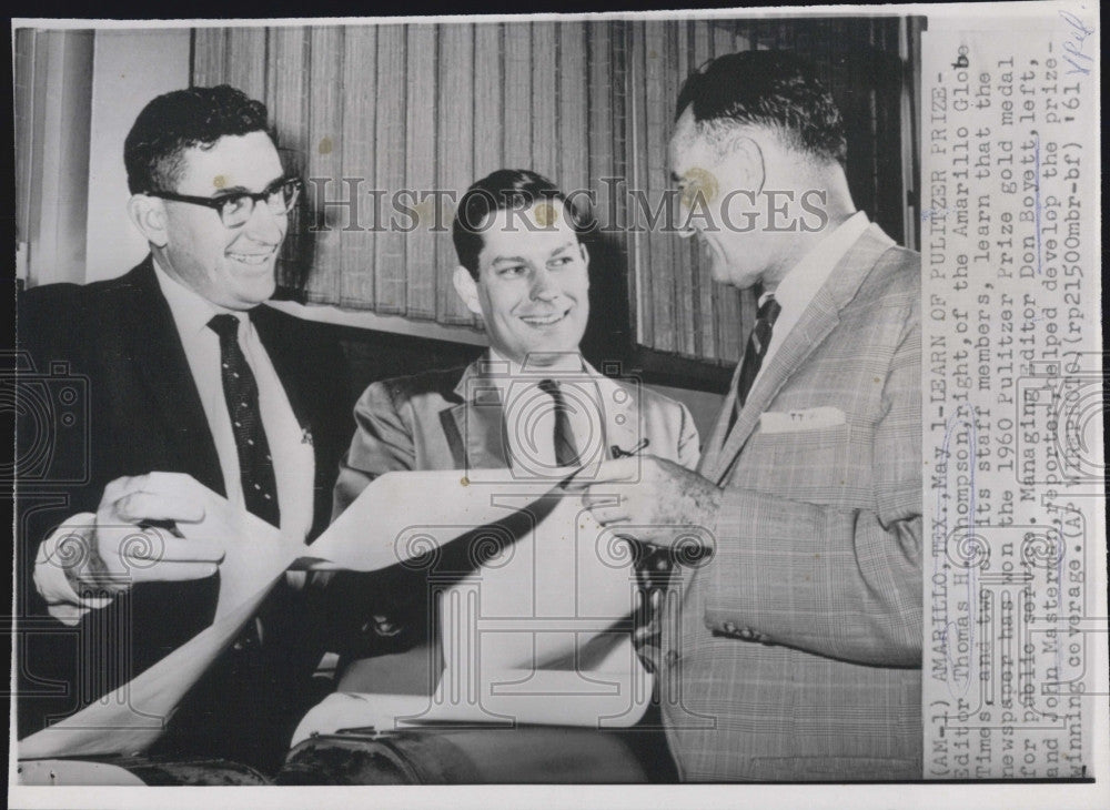 1961 Press Photo Editor Thomas Thompson &amp; Managing Editor Don Boyett - Historic Images