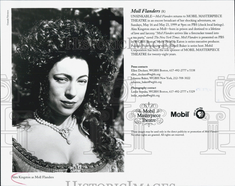 Press Photo English Actress Alex Kingston as Moll Fllanders. - Historic Images