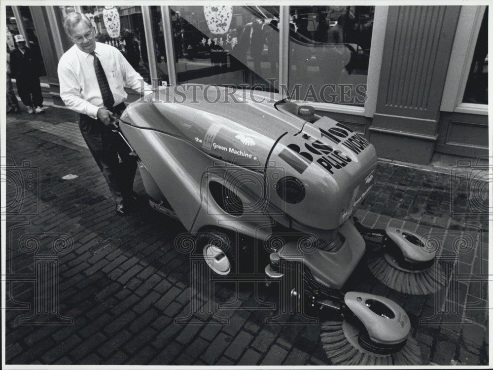 1996 Press Photo Menino Shows Off New Street Sweeper - Historic Images