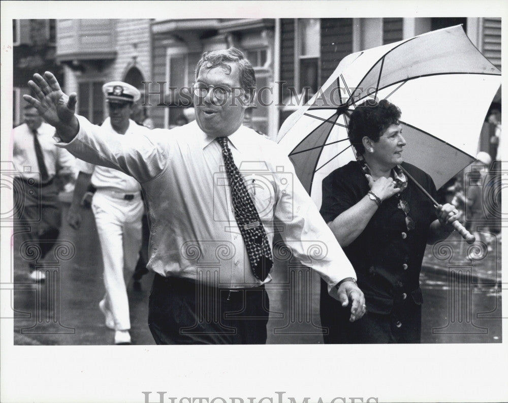 1994 Press Photo Mayor Menino and wife Angela at Bunker Hill Day Festivities - Historic Images