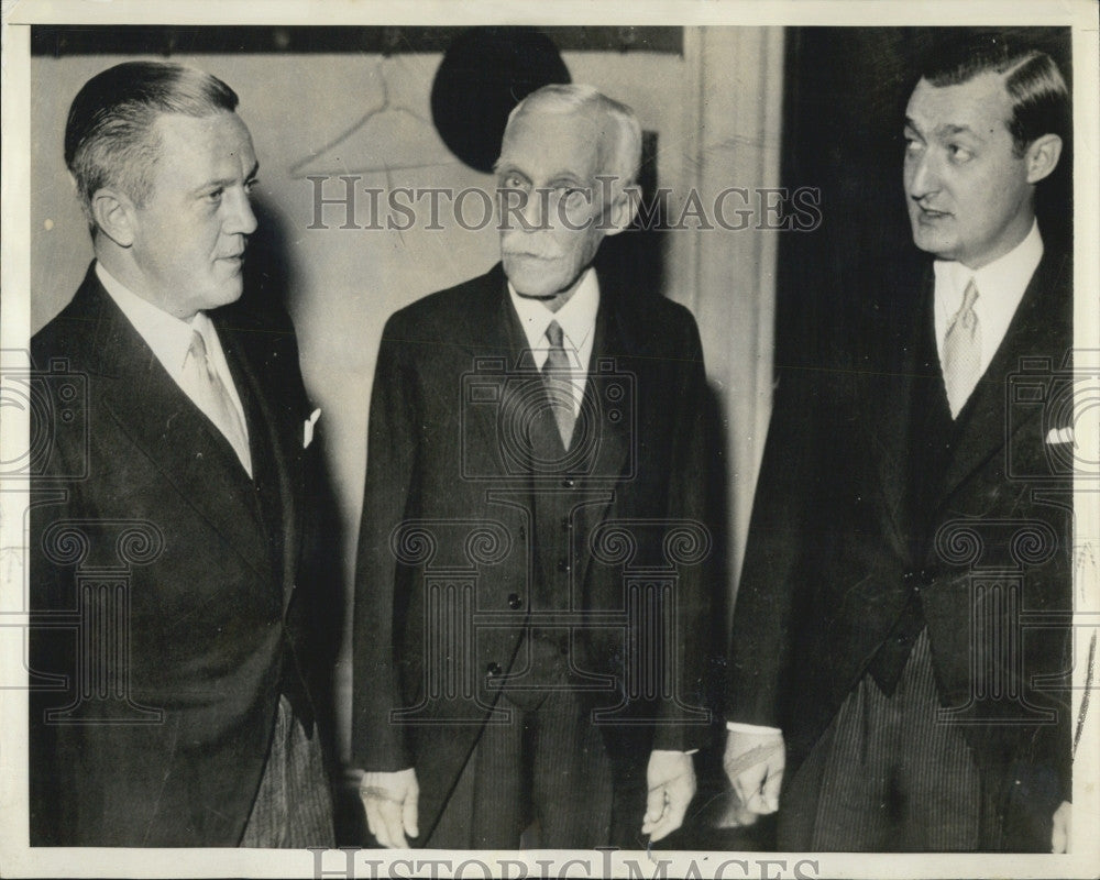 1937 Press Photo AW Mellon,financier &amp; his sons - Historic Images