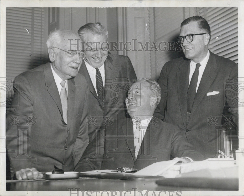 1960 Press Photo Louis R. Menagh, Frederick Smith, Charles Nelson and Mayor - Historic Images