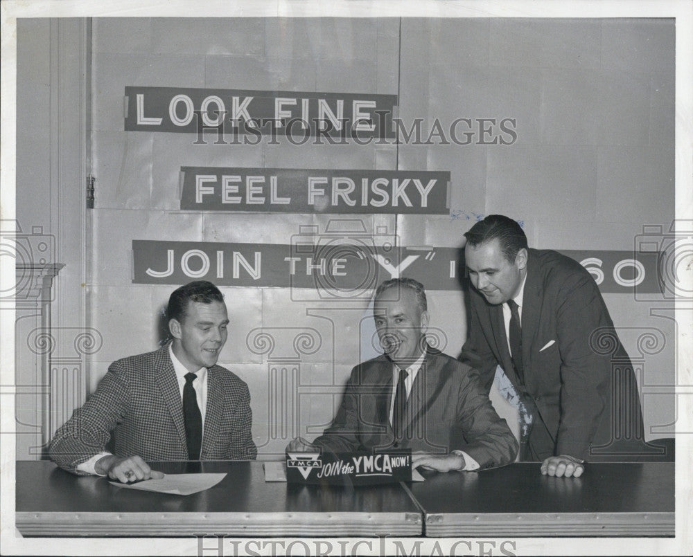 1960 Press Photo Central Square YMCA Alexander Mellehy, Howard Doyle &amp; F Harriso - Historic Images