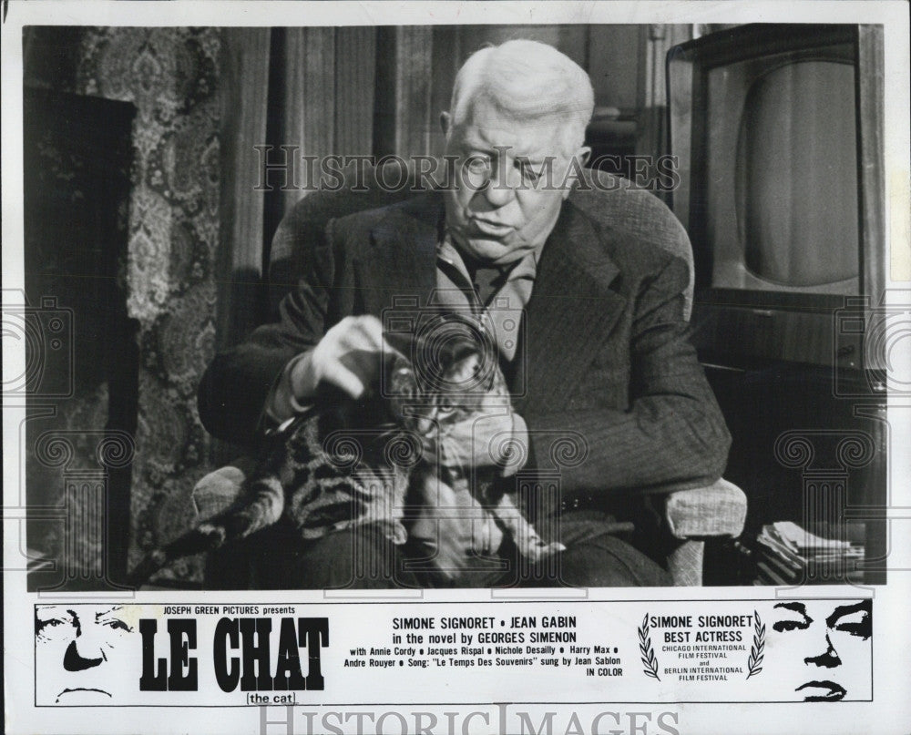 1975 Press Photo Actor Jean Gabin in &quot;Le Chat&quot; - Historic Images