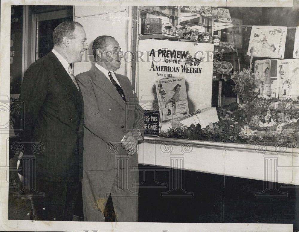 1952 Press Photo H James Gediman,exec VP of American Weekly &amp; j Schneider - Historic Images