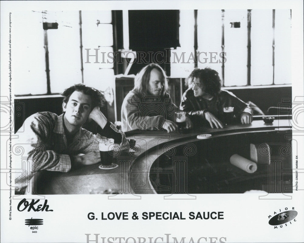 1994 Press Photo Musician G. Love &amp; Special Sauce,J Prescott,J Clemens,G Love - Historic Images