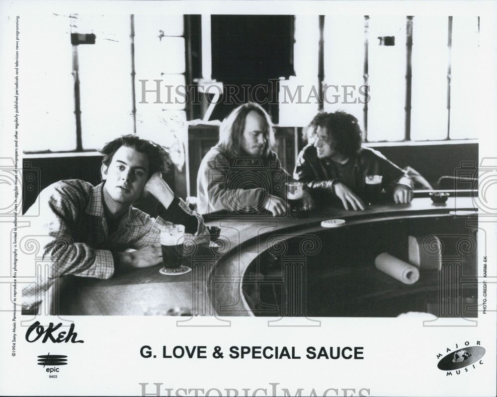 1994 Press Photo Musician G. Love &amp; Special Sauce,J Prescott,J Clemens,G Love - Historic Images