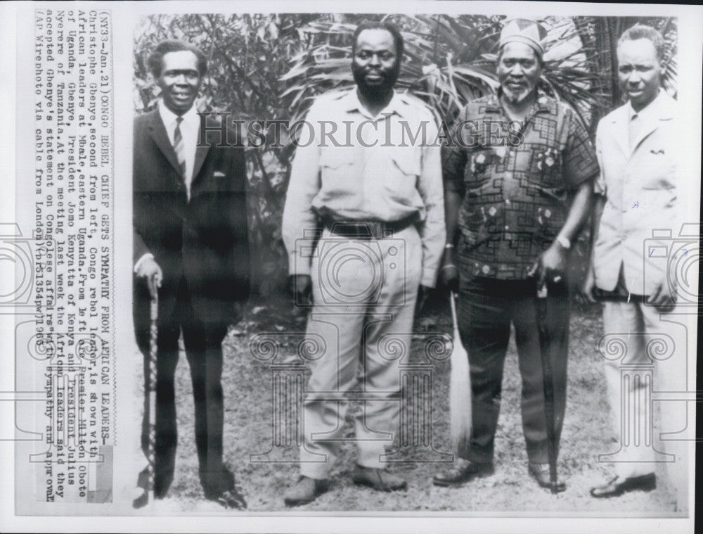 1965 Press Photo Rebel Chief Christophe Genye With African Leaders - Historic Images