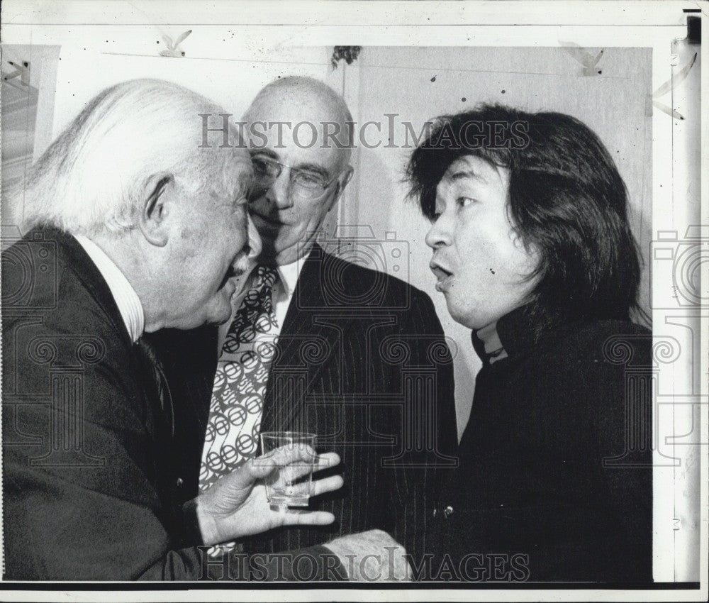 1973 Press Photo Arthur Fiedler Dir Of Boston Pops Orchestra With Seili Ozawa - Historic Images