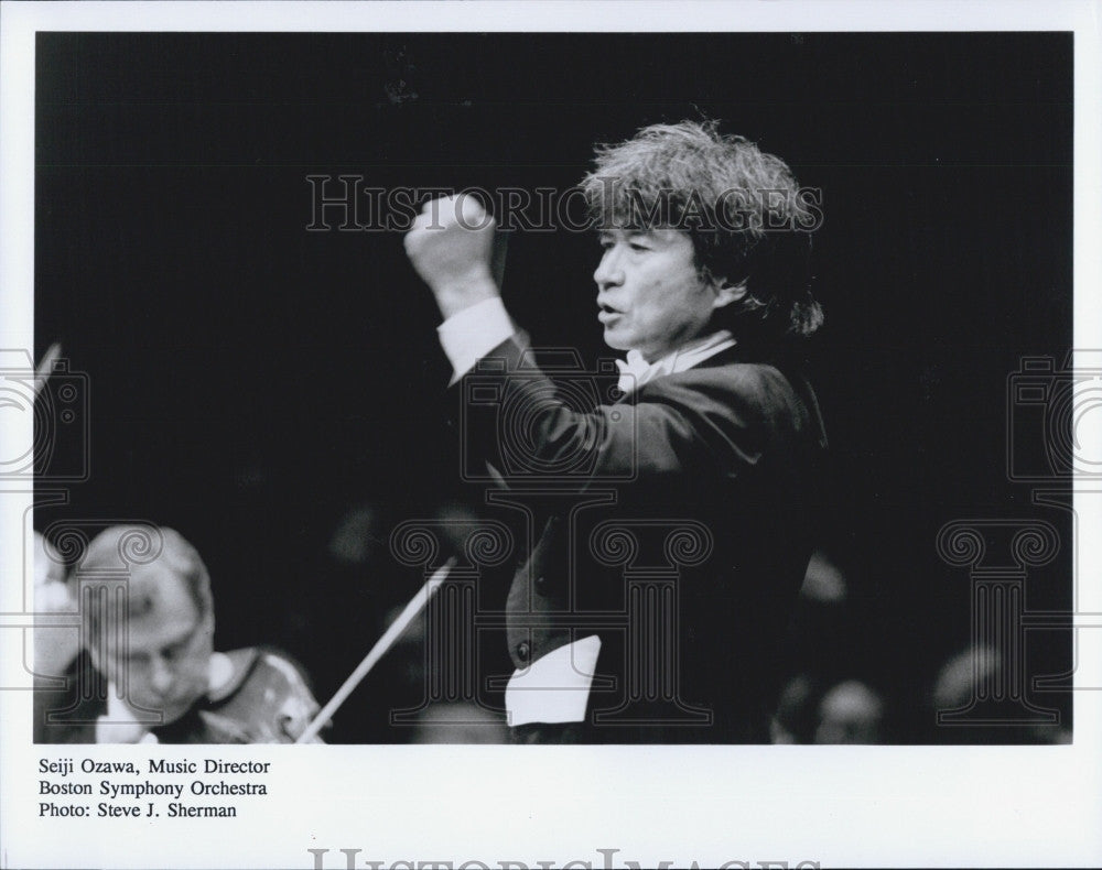 Press Photo Seiji Ozawa, Conductor &amp; Music Director, Boston Symphony Orchestra - Historic Images