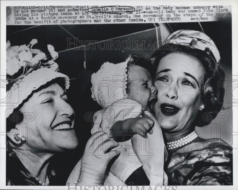 1973 Press Photo Columnist Louella Parsons &amp; Godson John Clark Gable - Historic Images