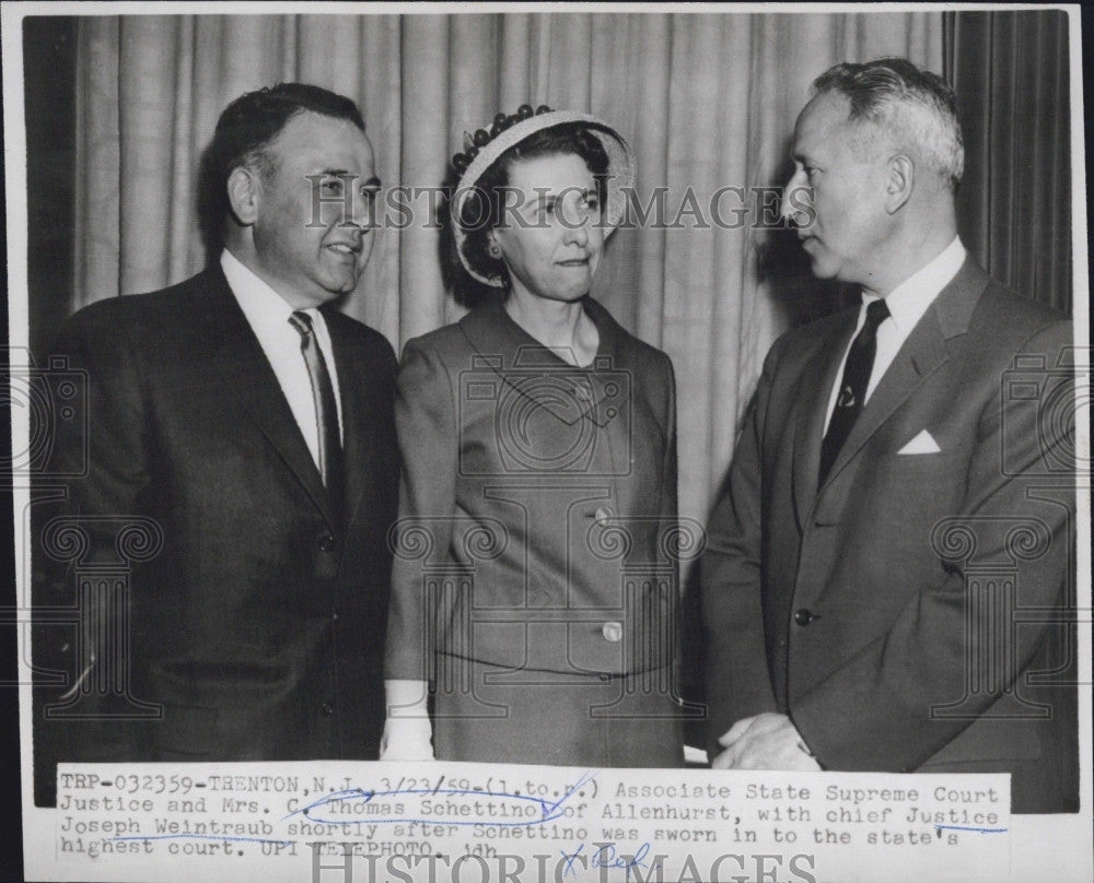 1959 Press Photo Associate Supreme Court Justice and Mrs. C Thomas Schetting - Historic Images