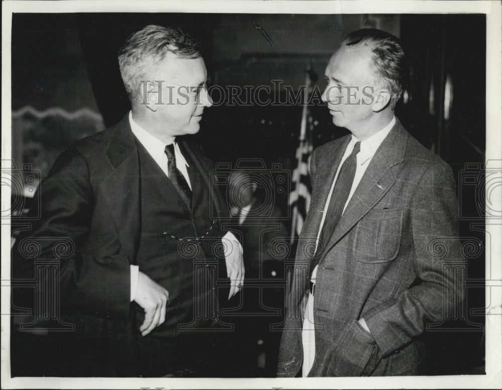 1936 Press Photo Gov Alf Landon Republican Presidential Nom Clarence Chamberlin - Historic Images